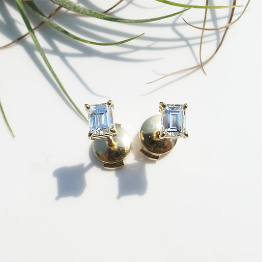 バゲットカットダイヤモンド K18YGピアス
