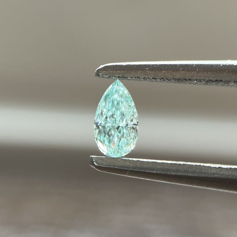 天然ブルーダイヤモンド Fancy Intense Green Blue 0.102ct SI-1のルース