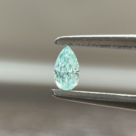 天然ブルーダイヤモンド Fancy Intense Green Blue 0.102ct SI-1のルース