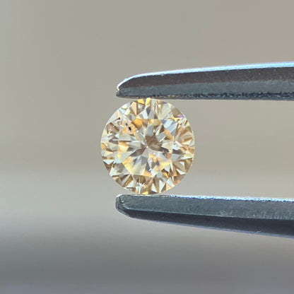 裸石 0.092ct Fancy Light Yellow Orange  SI-2 RD AGTソーティング付き