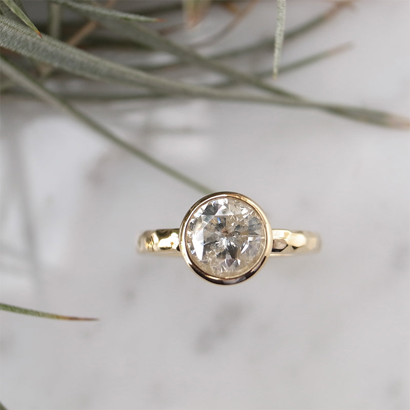1ct ダイヤモンド K18YGリメイクリング