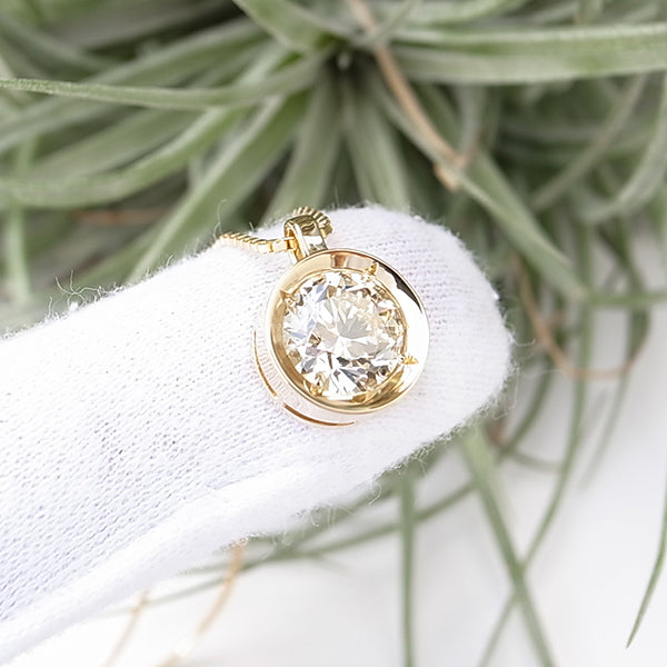 2.1ct 天然ダイヤモンド K18YGネックレス