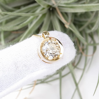 2.1ct 天然ダイヤモンド K18YGネックレス