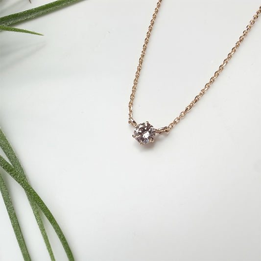 天然ピンクダイヤモンド Fancy PinkのK18PGネックレス