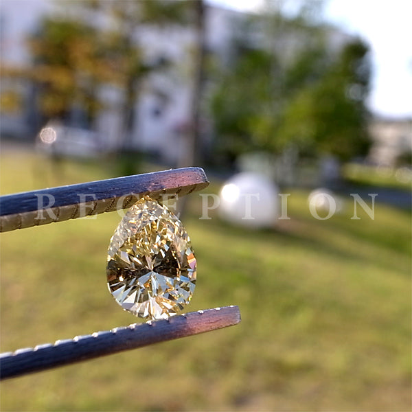 天然イエローダイヤモンド Fancy Yellow 0.495ct ペアシェイプ ルース