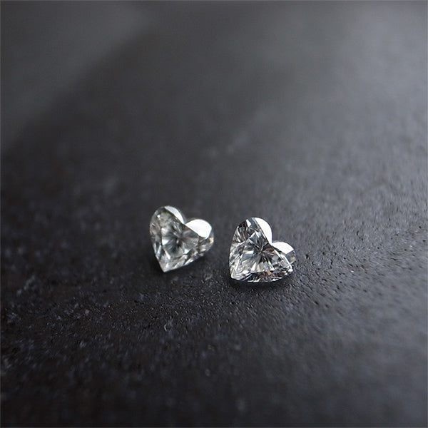 ハートシェイプ ダイヤモンド 0.3ct×2 プラチナピアス｜Gallery 481