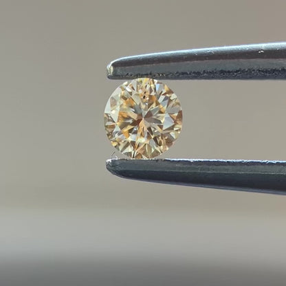 裸石 0.092ct Fancy Light Yellow Orange  SI-2 RD AGTソーティング付き