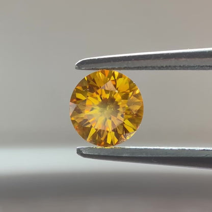 裸石 0.431ct Fancy Deep Yellow Orange  SI-2 RD 中央宝石研究所ソーティング付き