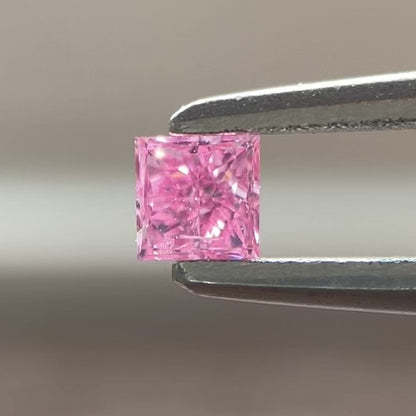 裸石 0.085ct Fancy Vivid Purplish Pink  SI-2 PR AGTソーティング付き