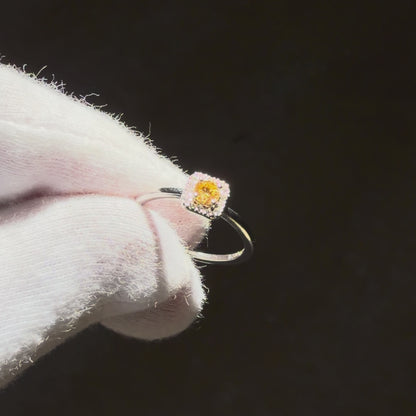 Fancy Intense Yellow Diamond 0.18ct Yellow Melee 0.08ct /K18YG Ring