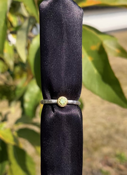 Fancy Intense Yellow Diamond 0.156ct / K18YG & PT900 Ring