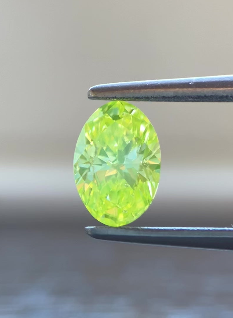 FANCY INTENSE GREENISH YELLOW 0.600ct CGL｜天然発色イエロー
