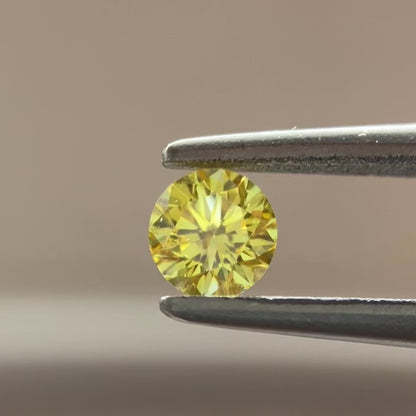 裸石 0.189ct Fancy Intense Yellow SI-2 RD 中央宝石研究所ソーティング付き