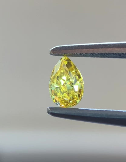 裸石 0.197ct Fancy Vivid Yellow VS-2 中央宝石研究所ソーティング付