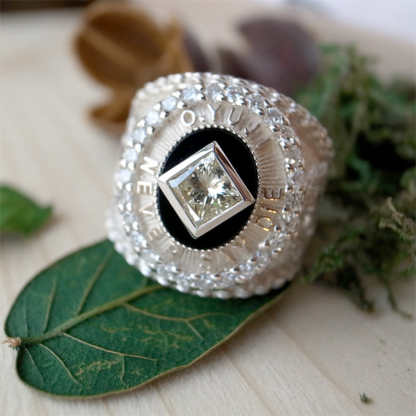 プリンセスカット ダイヤモンド SILVER925 カレッジリング